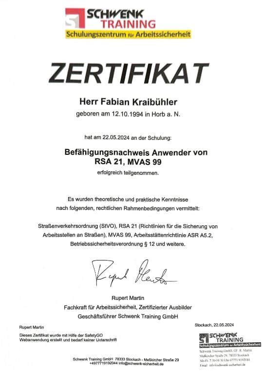 Zertifikat 1994